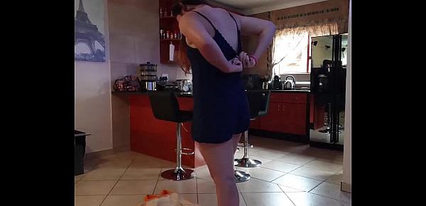  Chubby slut pouring her own piss all over her body